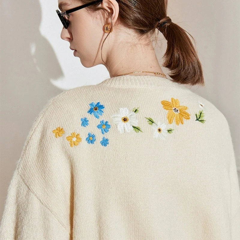 MARIBEL FLORAL KNIT CARDIGAN