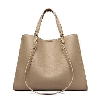 Delphine vegan leather tote in Khaki