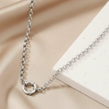 Rhodes silver chain necklace styled lifestyle