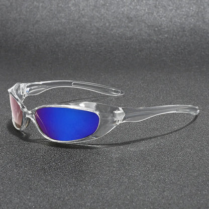 Axel Sport Wrap Sunglasses in Clear Blue