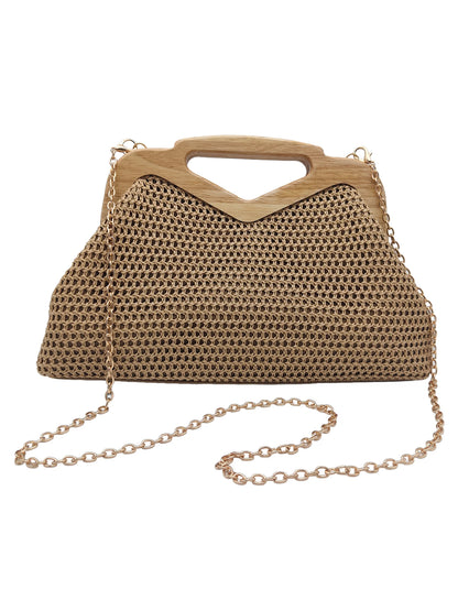 Riviera straw side with gold chain