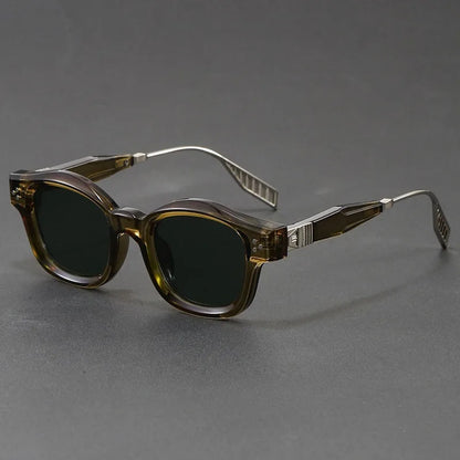 Dante retro square sunglasses in Olive