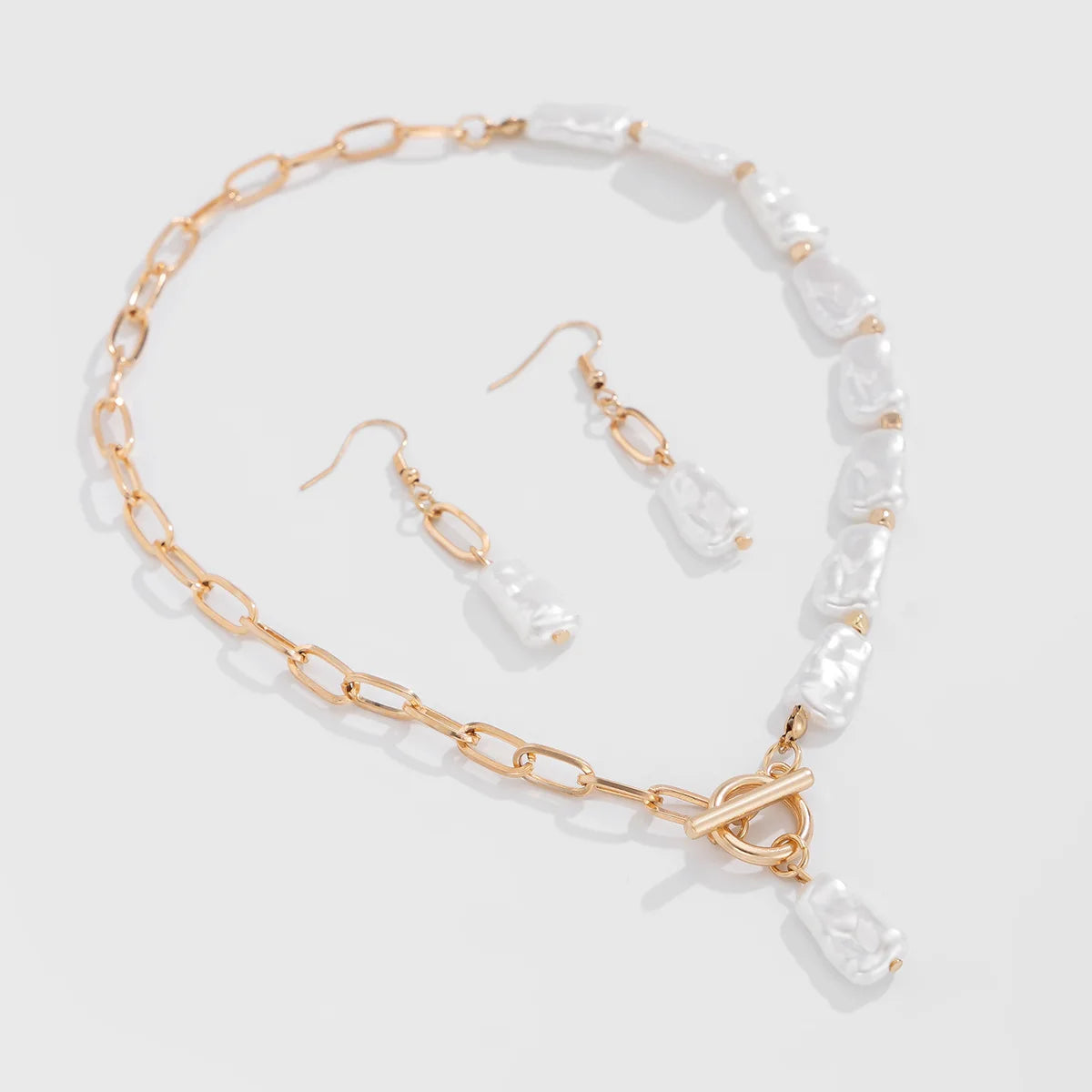 Isolde baroque pearl necklace and earrings set