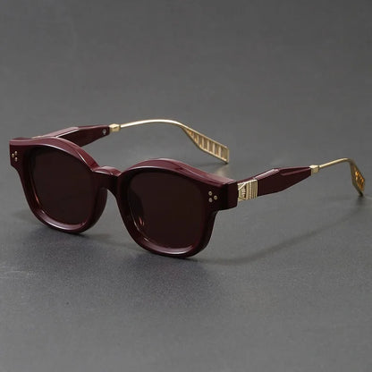 Dante retro square sunglasses in Merlot