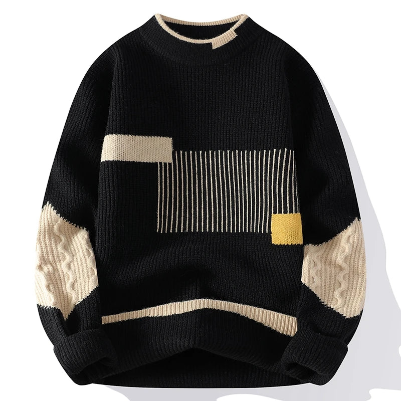 ARLO PATCHWORK KNIT CREW