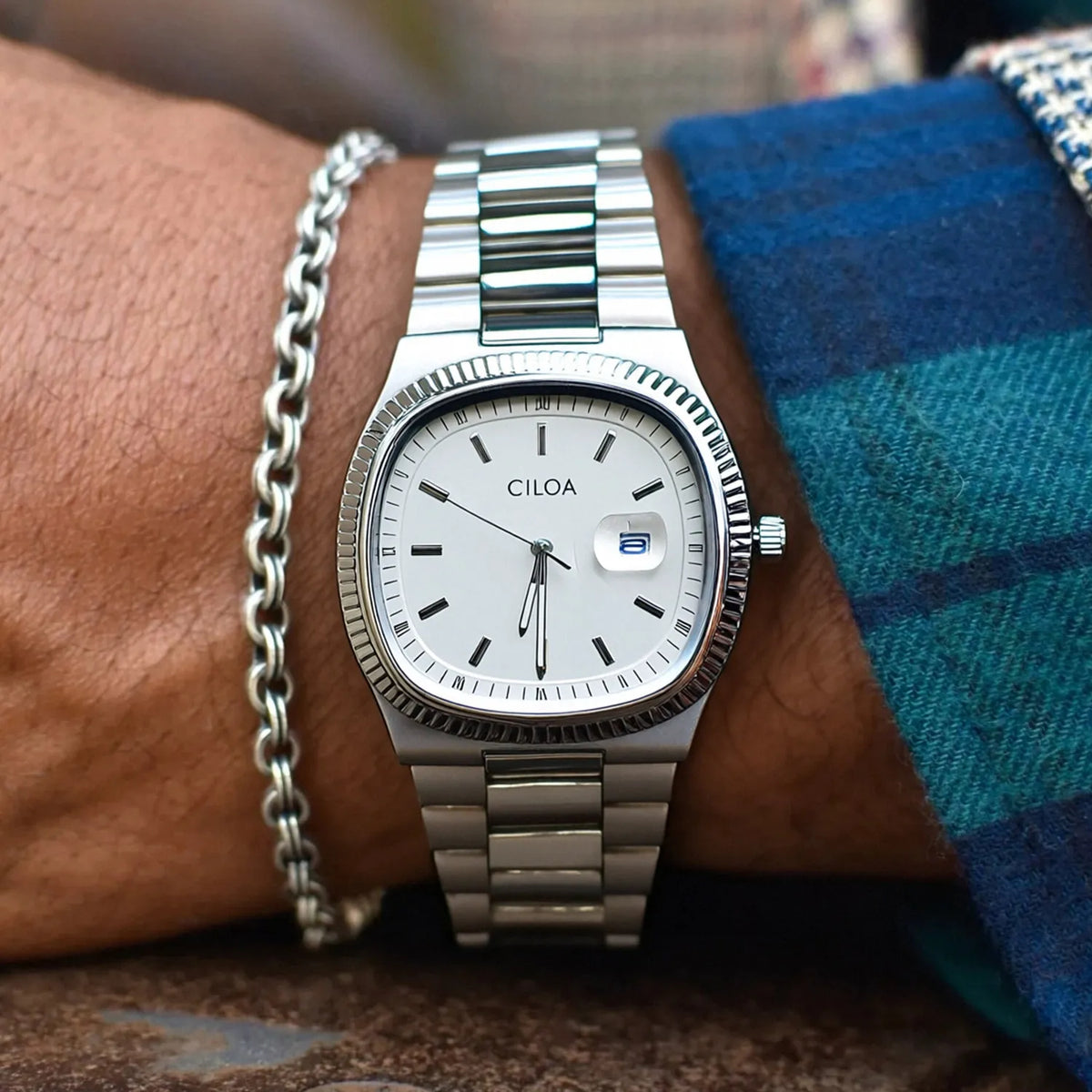 Archer Square Steel Watch
