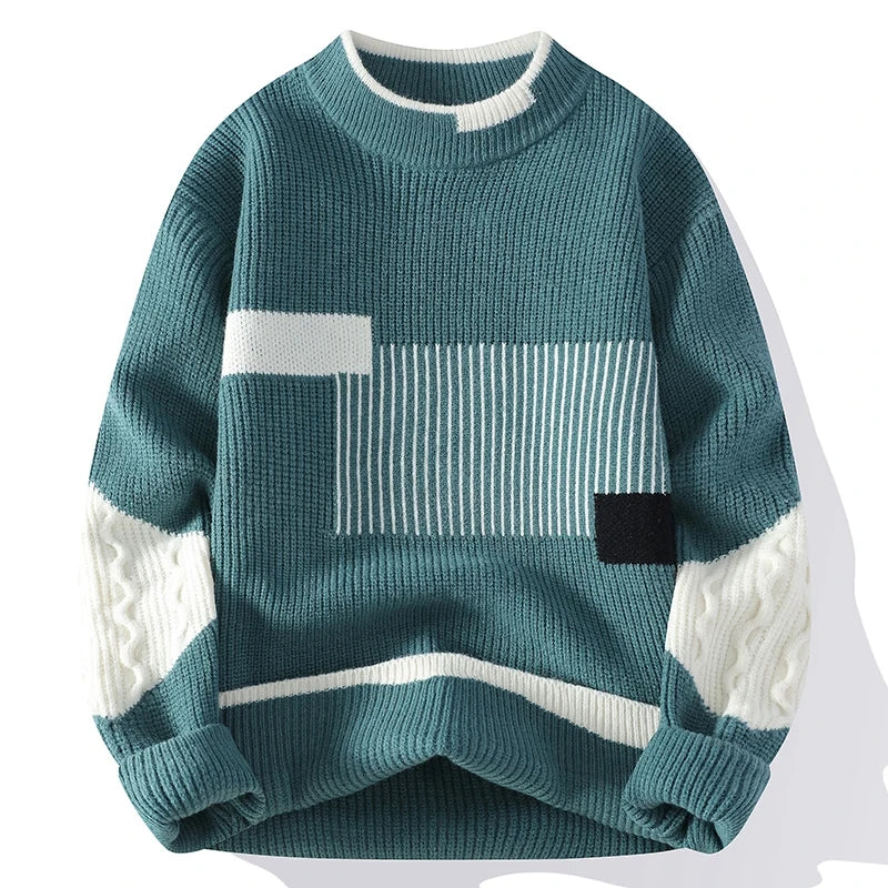 ARLO PATCHWORK KNIT CREW