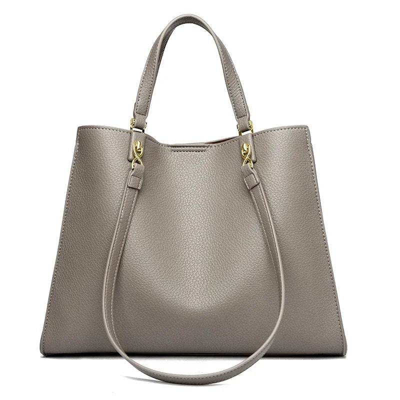 Delphine vegan leather tote in Gray