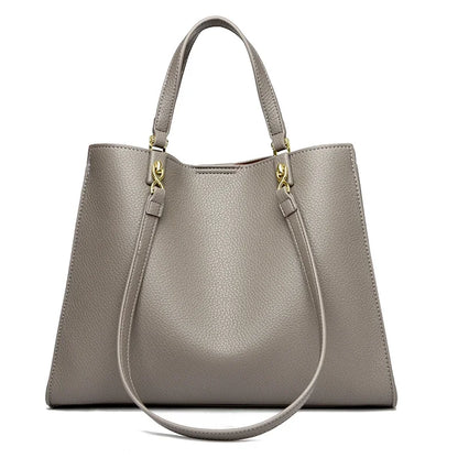 Delphine vegan leather tote in Gray