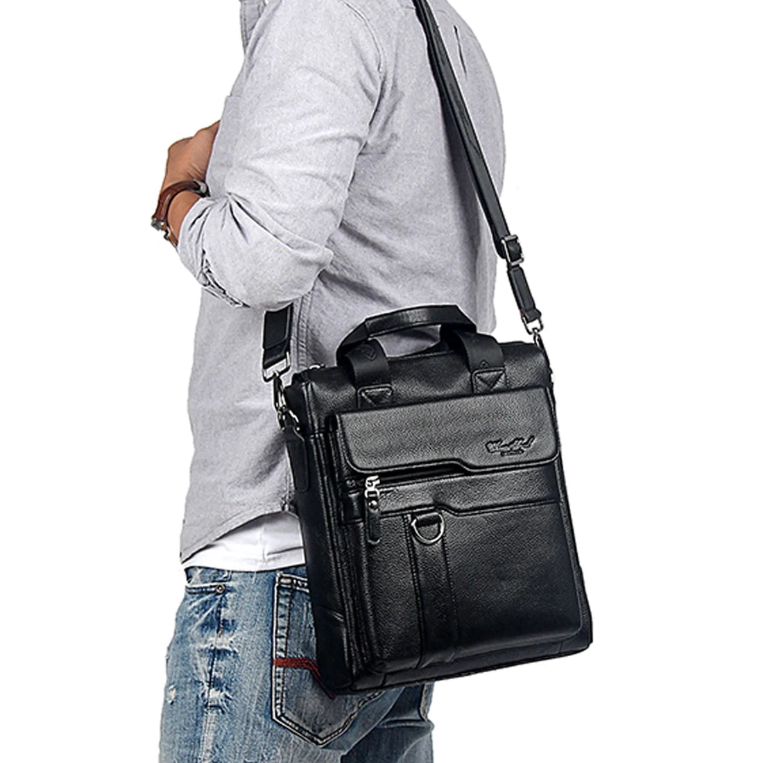 Thatcher Genuine Leather Messenger Bag