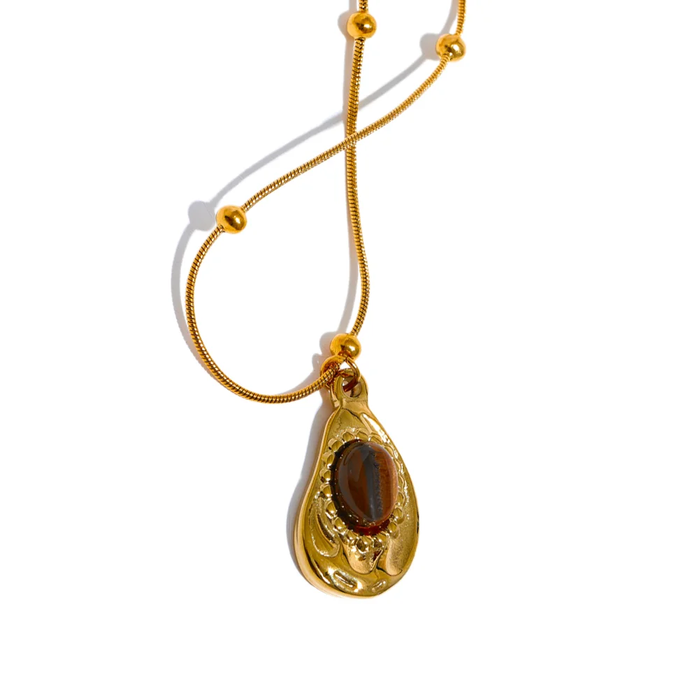 Asha Tiger-Eye Pendant on white background