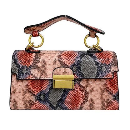 Serra snake-print vegan leather bag in pink