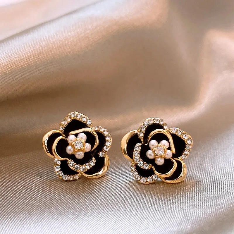 Camellia pearl cluster studs