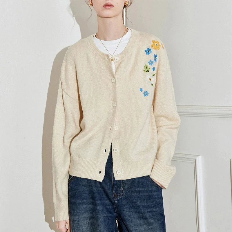 MARIBEL FLORAL KNIT CARDIGAN