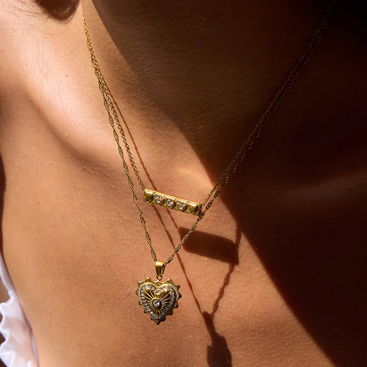 Juliette necklace on model