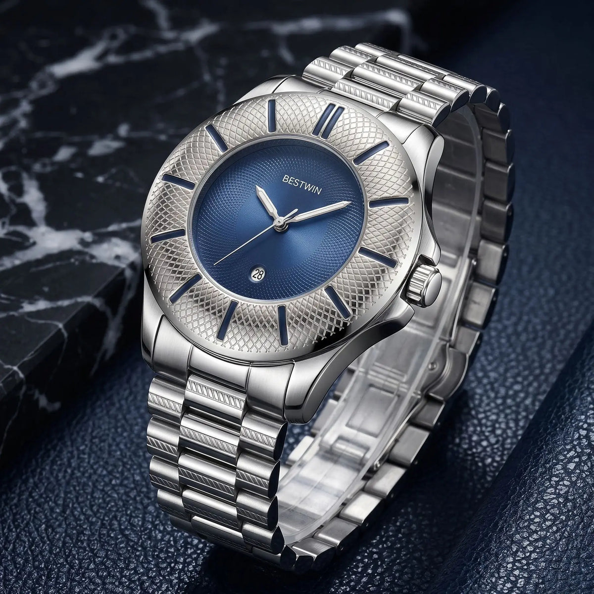 Foster Textured Bezel Watch