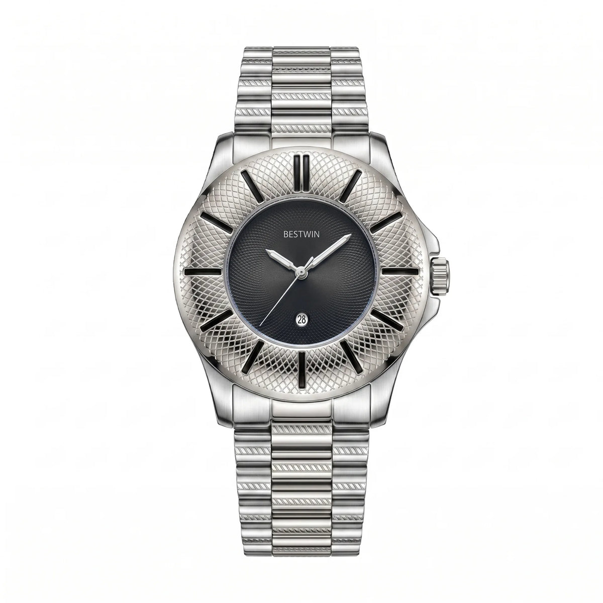 Foster Textured Bezel Watch