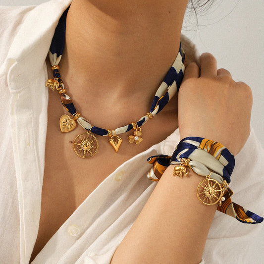 Soleil necklace worn