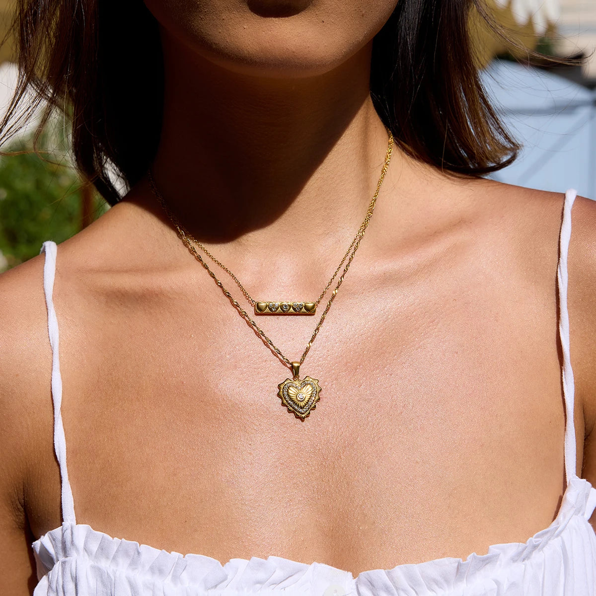 Juliette necklace on model