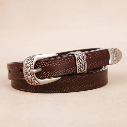 Lorena Slim Leather Belt