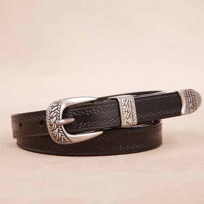 Lorena Slim Leather Belt