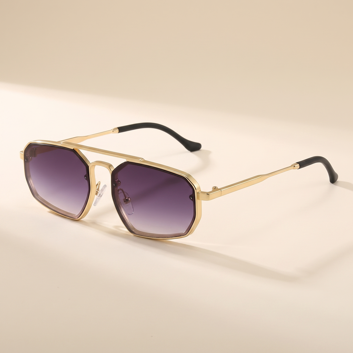 Adele-Cat-Eye-Sunglasses Gold Violet — flatlay 1