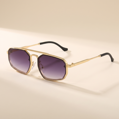 Adele-Cat-Eye-Sunglasses Gold Violet — flatlay 1