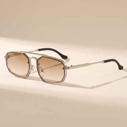 Adele-Cat-Eye-Sunglasses Silver Champagne — flatlay 1
