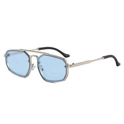 Adele cat eye sunglasses in Silver Blue