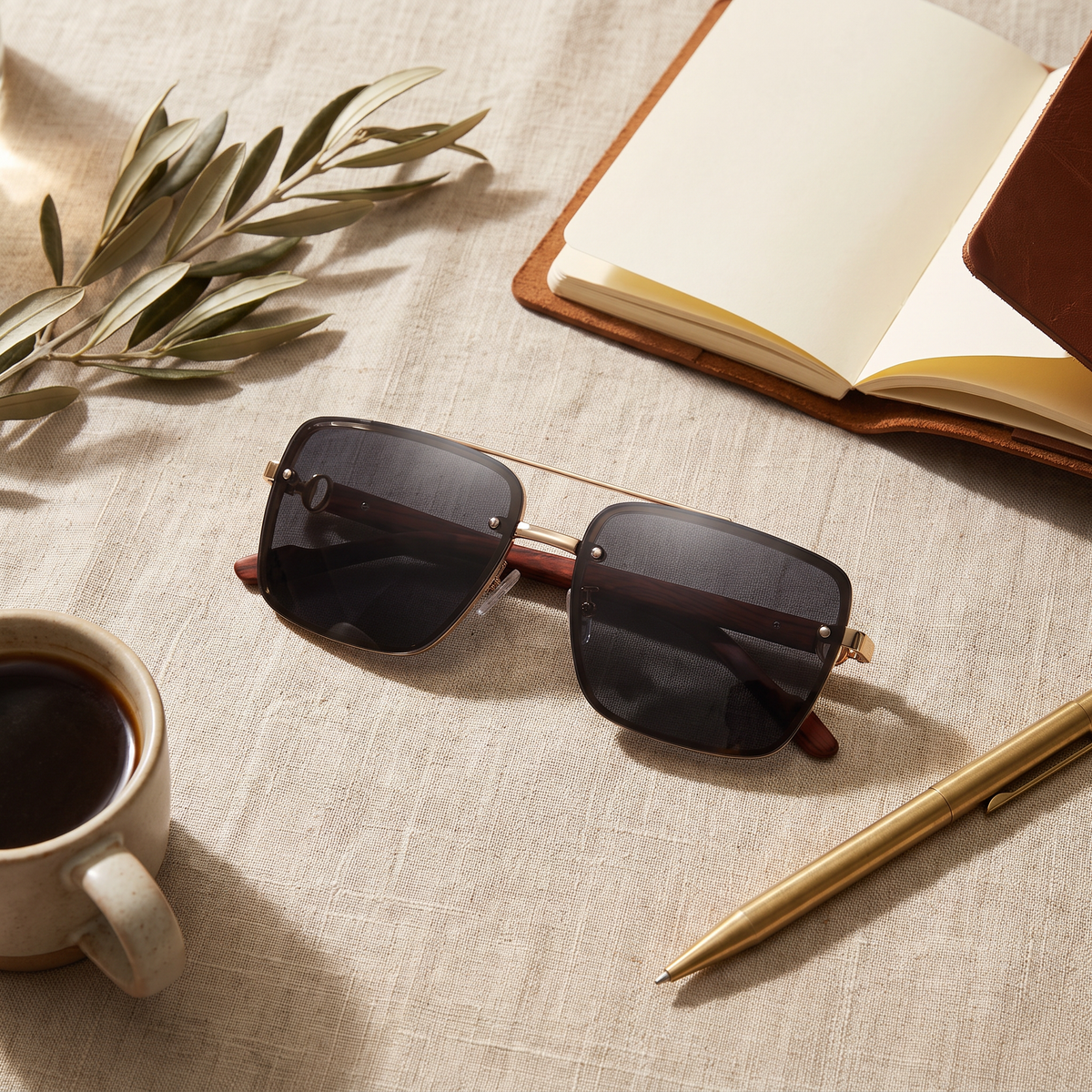 Alder Square Sunglasses Black — flatlay 1