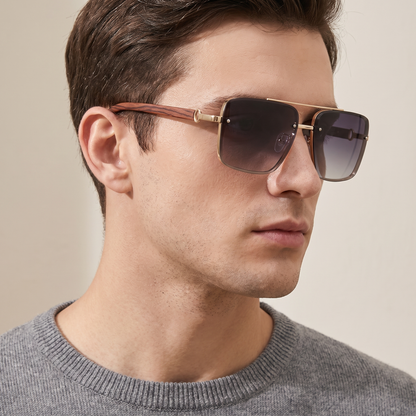 Alder Square Sunglasses Gray — on model