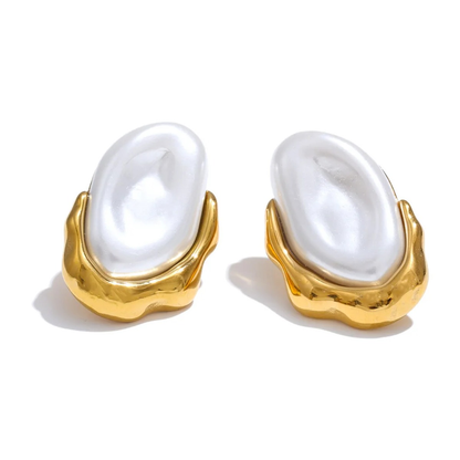 Pair of Anya imitation pearl stud earrings