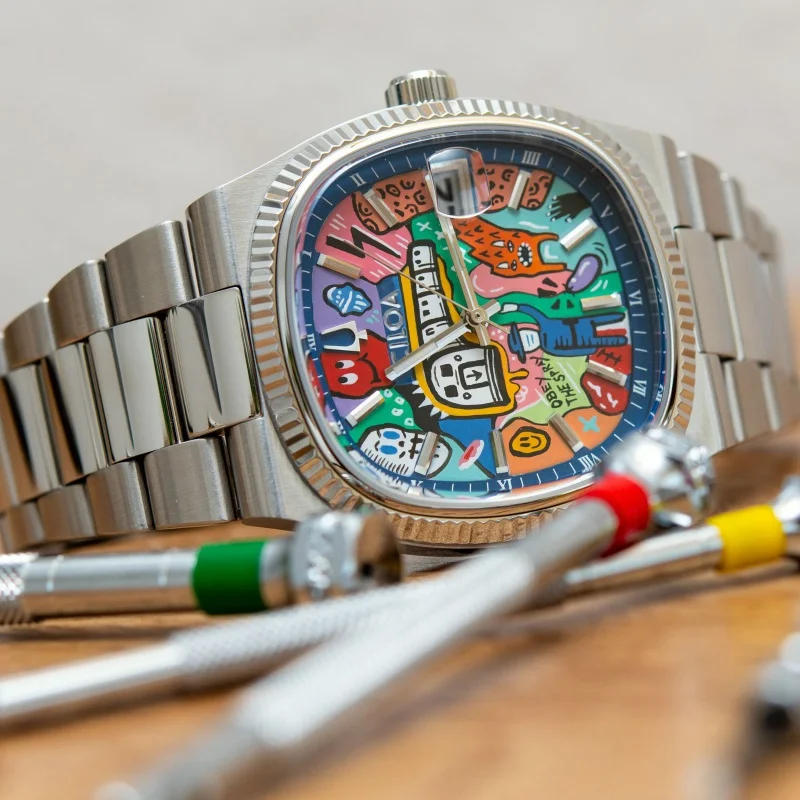 Archer-Square-Steel-Watch Artwork Silver — styled 1