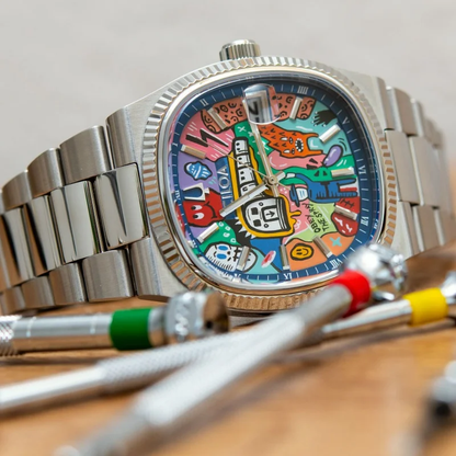 Archer-Square-Steel-Watch Artwork Silver — styled 1