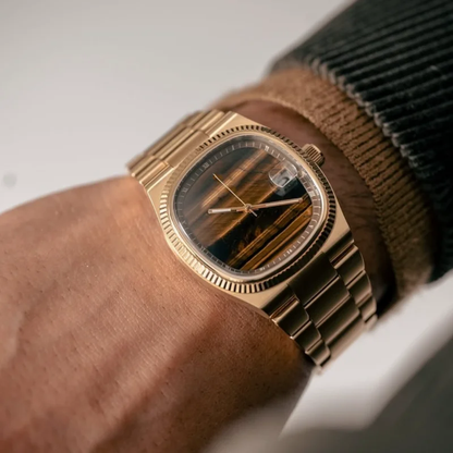 Archer-Square-Steel-Watch Brown Gold — worn 1