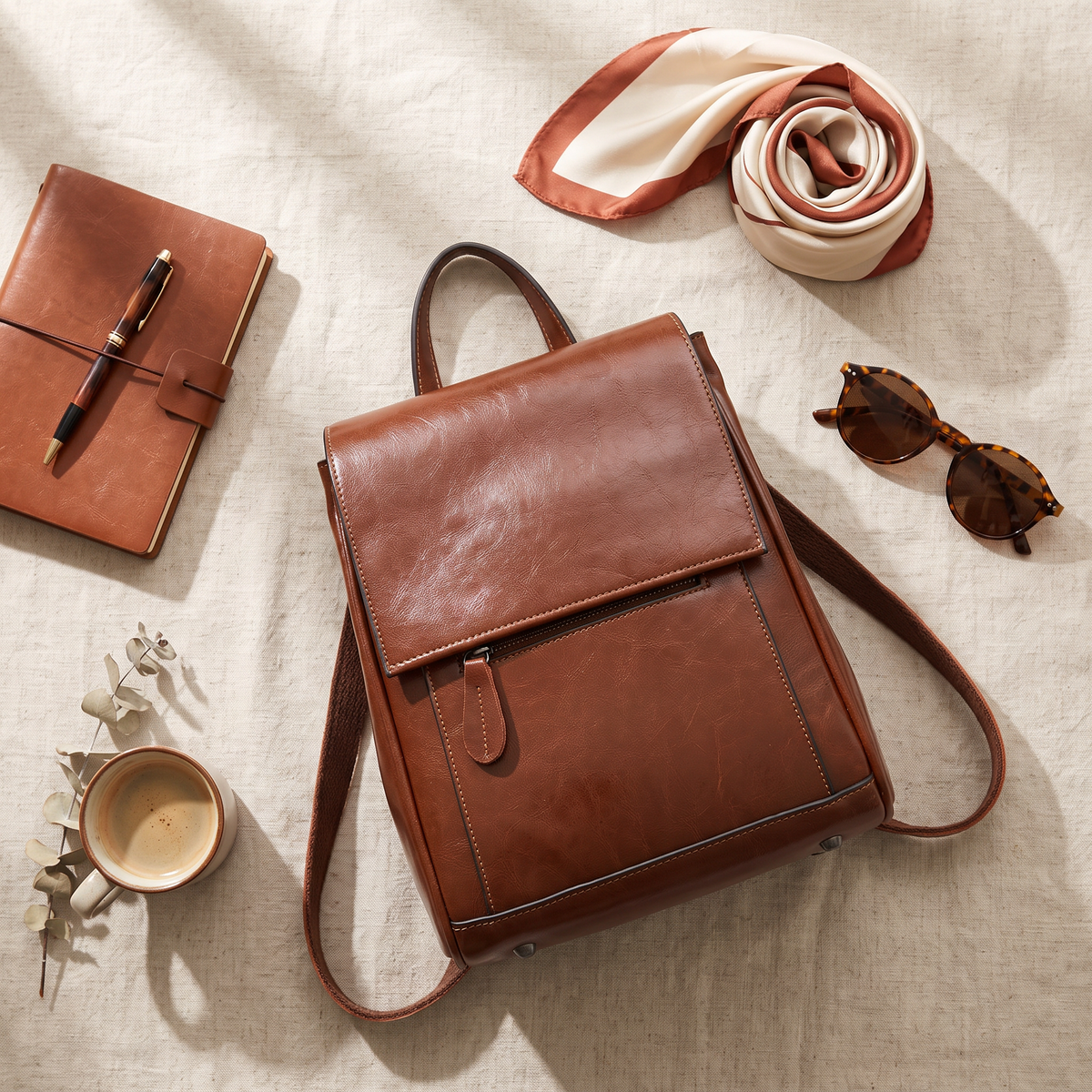 Ashby Genuine Leather Backpack