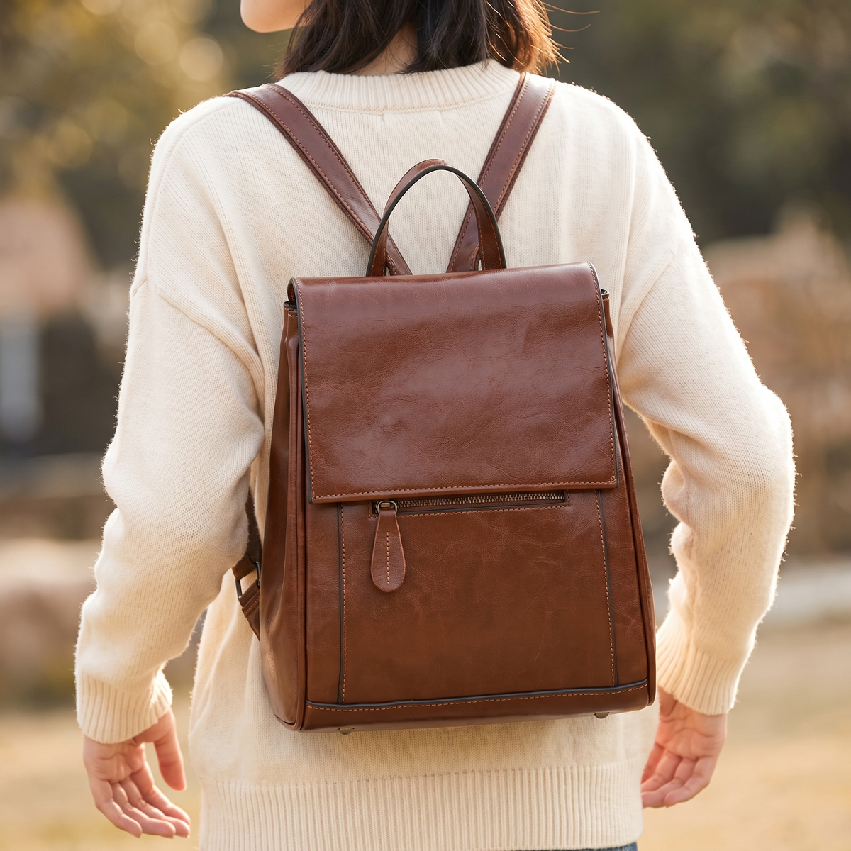 Ashby Genuine Leather Backpack