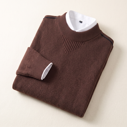 Bennett Mock Neck Sweater Brown — studio