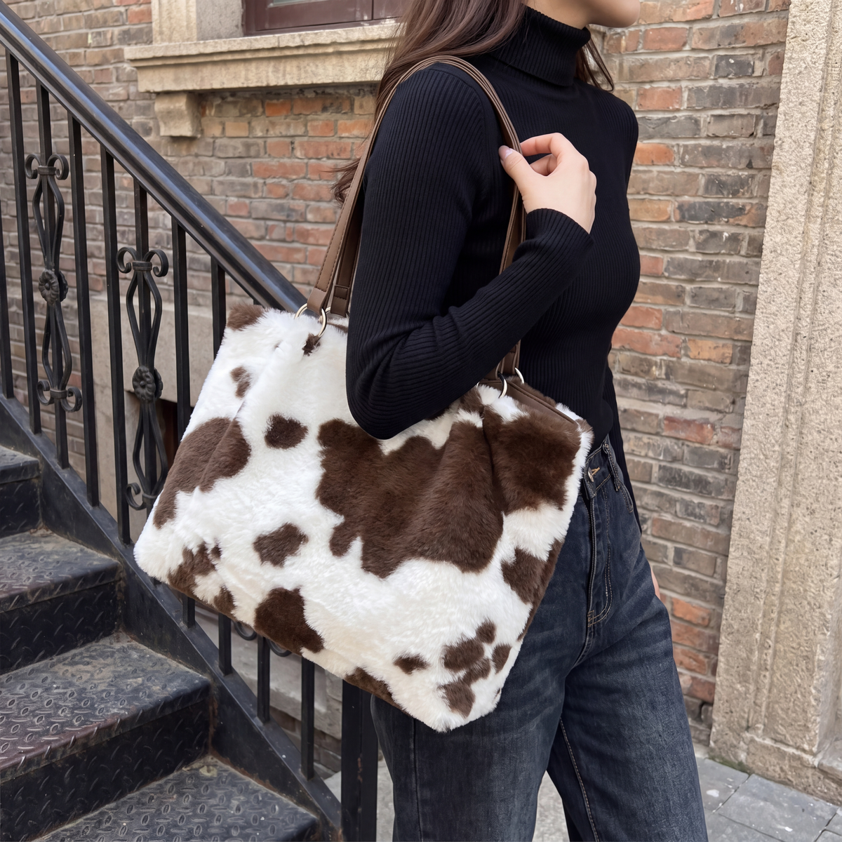Bessie Cow Print Tote