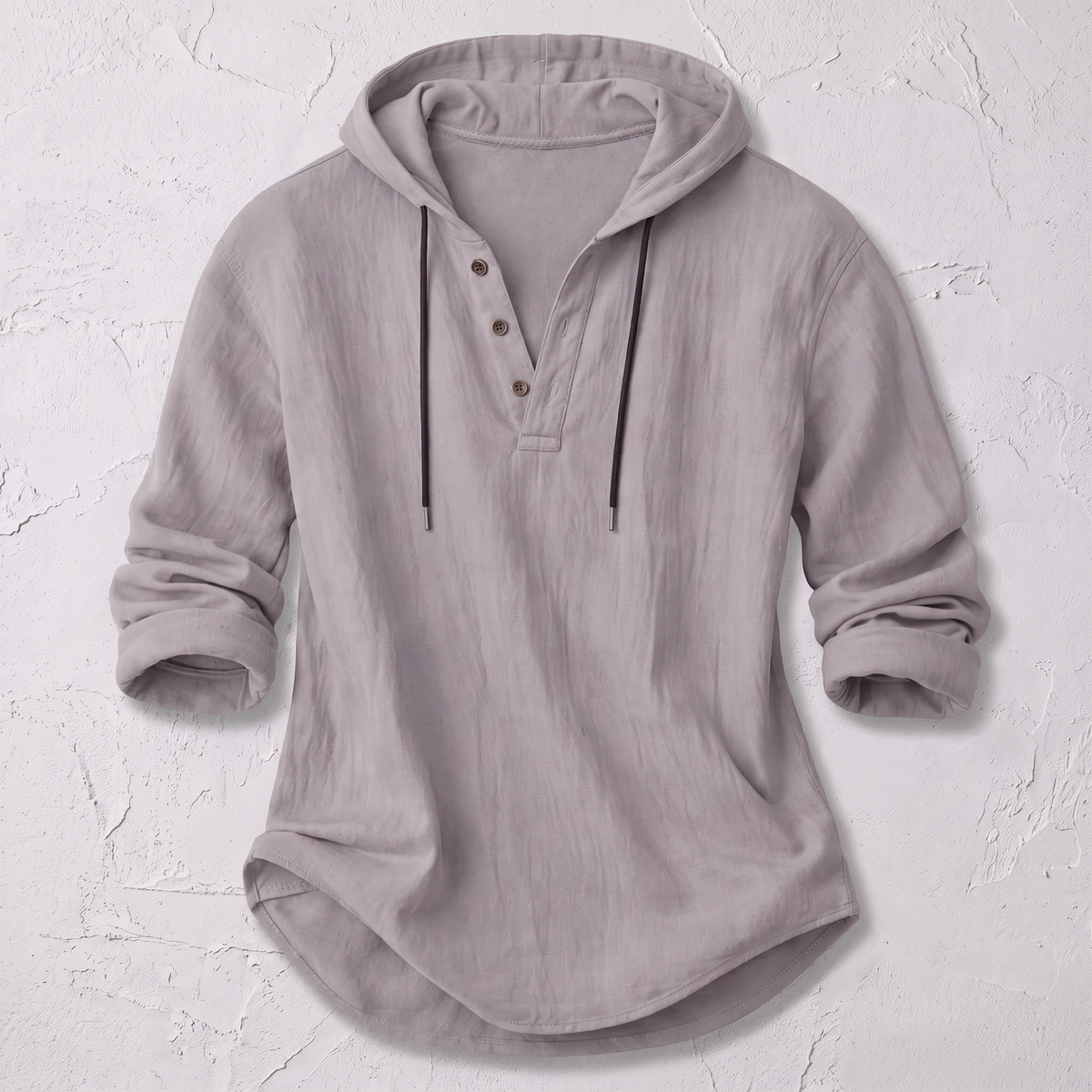 Cabo Linen Hooded Shirt Gray — studio