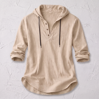 Cabo Linen Hooded Shirt Sand — studio