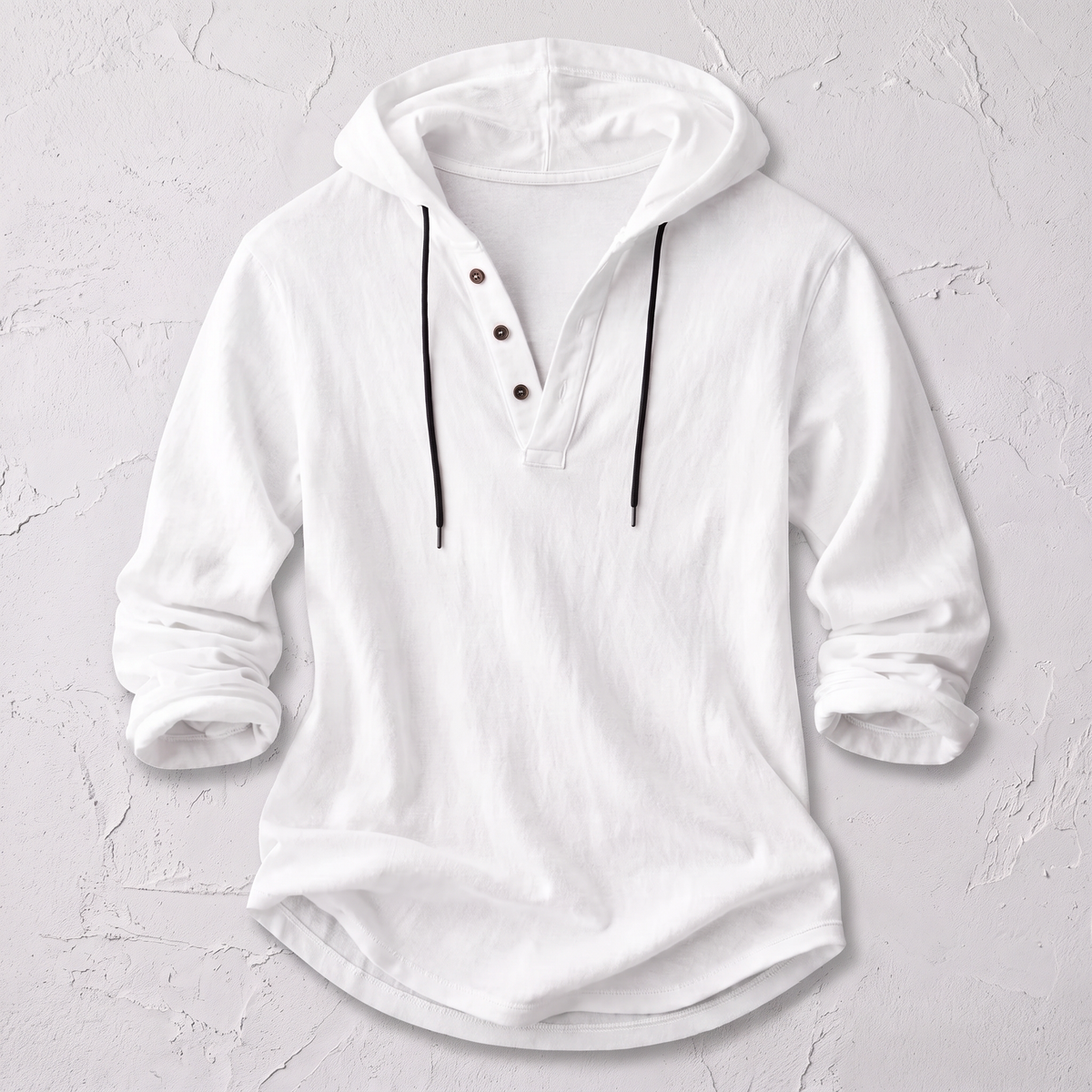 Cabo Linen Hooded Shirt White — studio