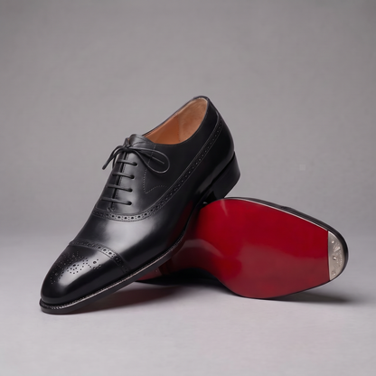 Carlo Leather Brogue Oxfords Black — studio