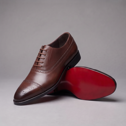 Carlo Leather Brogue Oxfords Brown — studio2