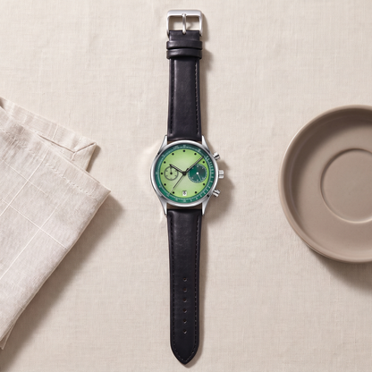 Raya-Watermelon-Chrono-Watch Kiwi Green — flatlay 2
