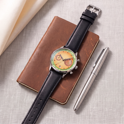 Raya-Watermelon-Chrono-Watch Mango Orange — flatlay 1