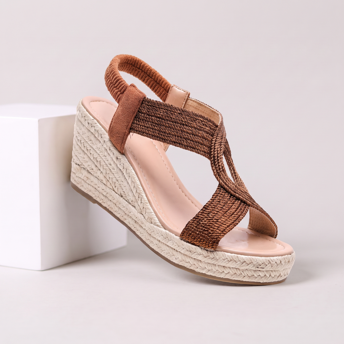 Cielo Wedge Sandals Bronze — studio