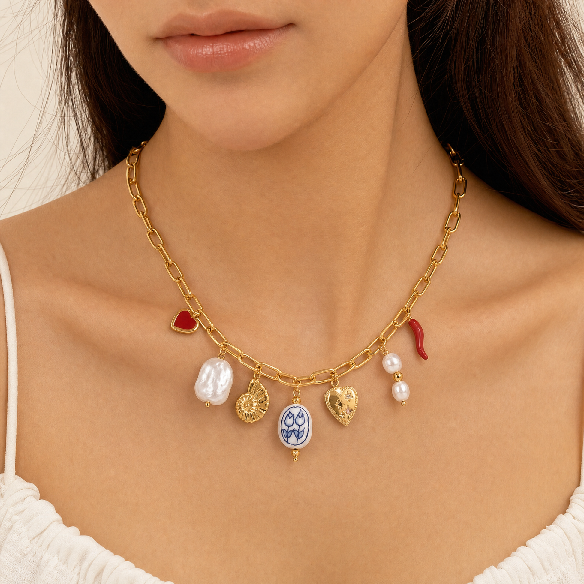 Cosima Gold Multi — on model
