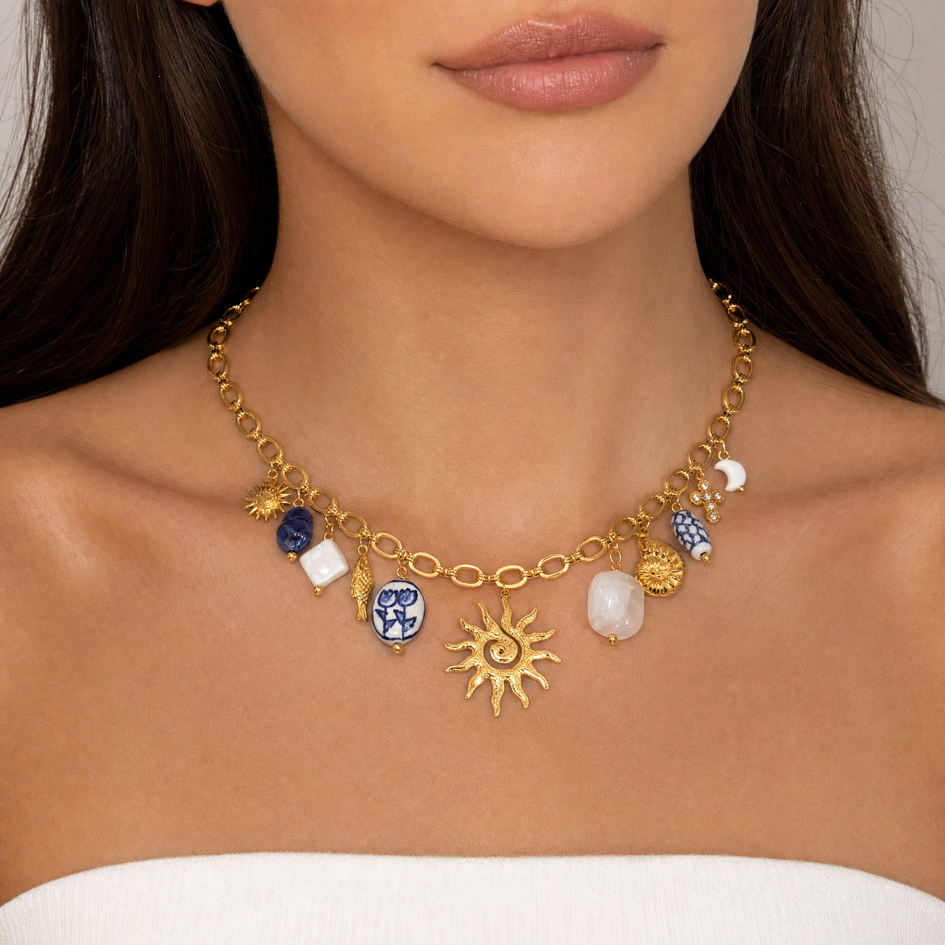 Cosima Gold Sun — on model