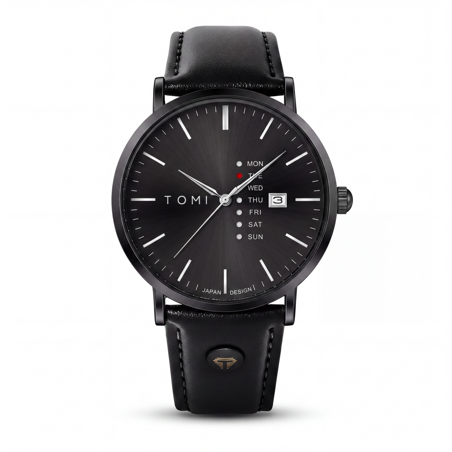 Dalton-Calendar-Watch All Black — packshot